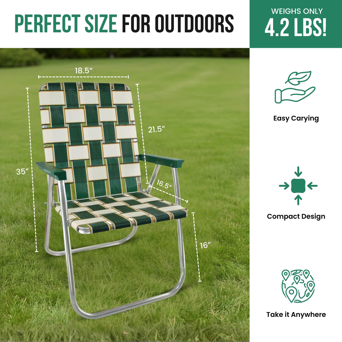 Lightweight Aluminum Outdoor Camping Chair 2-Pack A375932