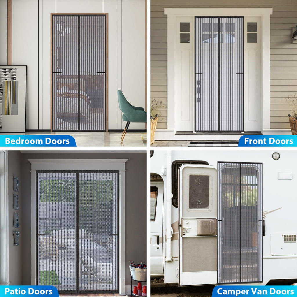 Magnetic Closure Fiberglass Screen Door Mesh 36 Inch X 82 Inch O78764