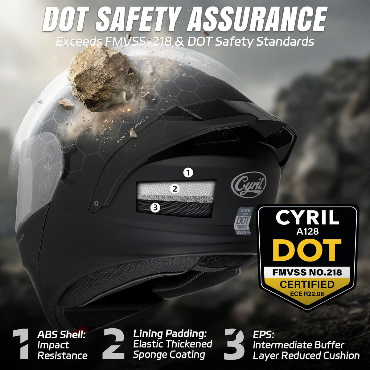 Modular Motorcycle Helmet DOT Approved B535374