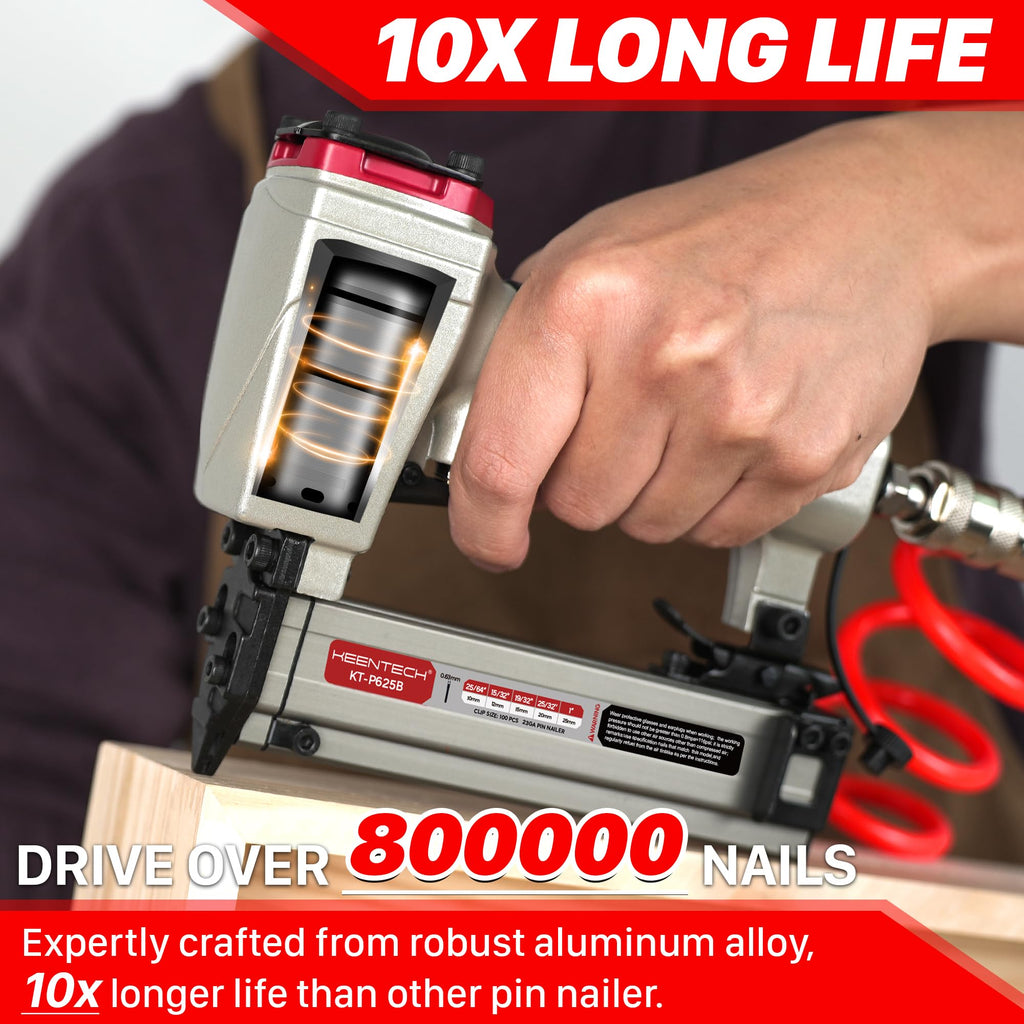 Pneumatic Pin Nailer 23 Gauge with 2160pcs Pin Nails J5738