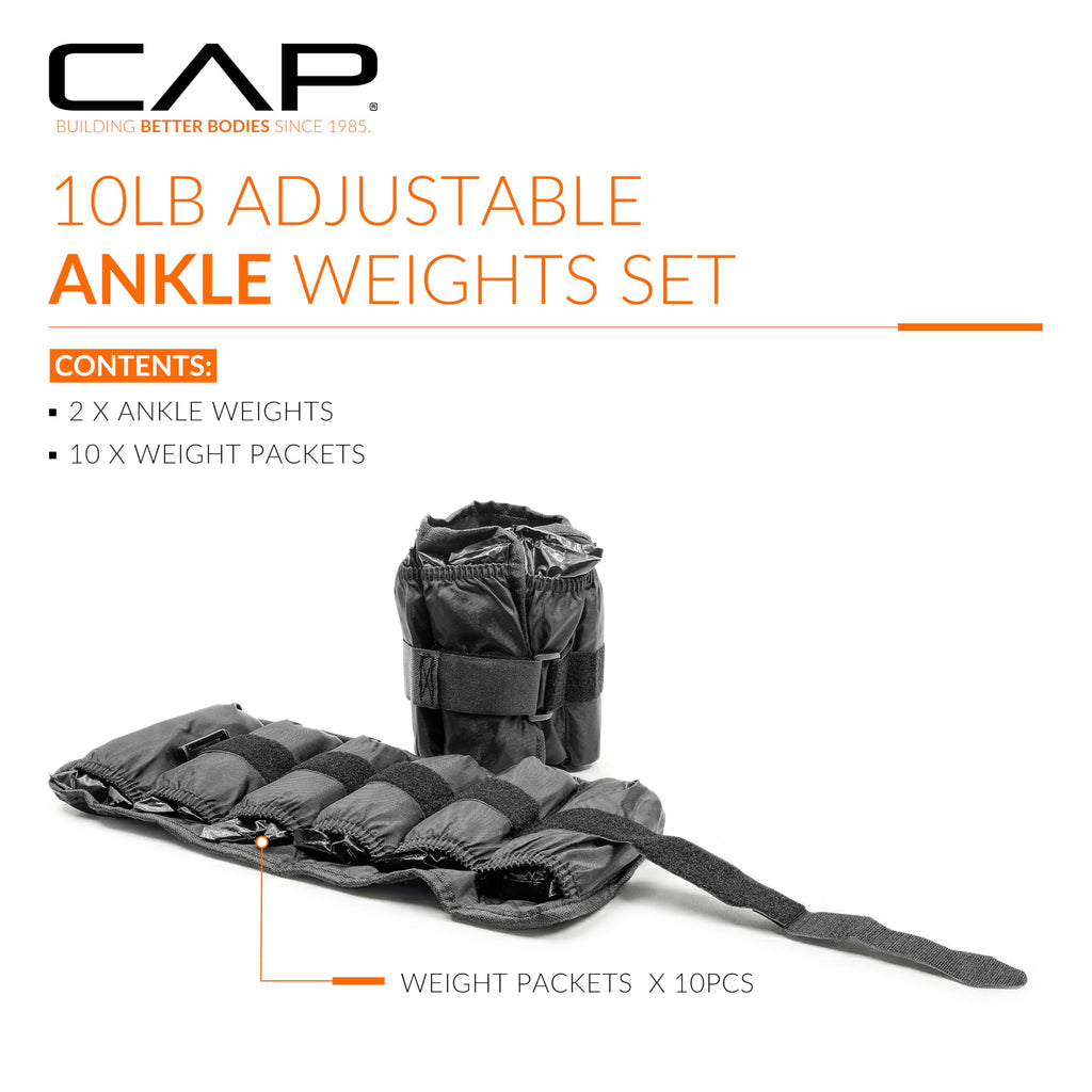 Adjustable Ankle Weights 10-20lb Pair Black P338350
