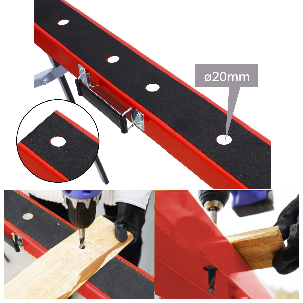 2 Pack Folding Steel Saw Horses 550lbs Capacity E4653