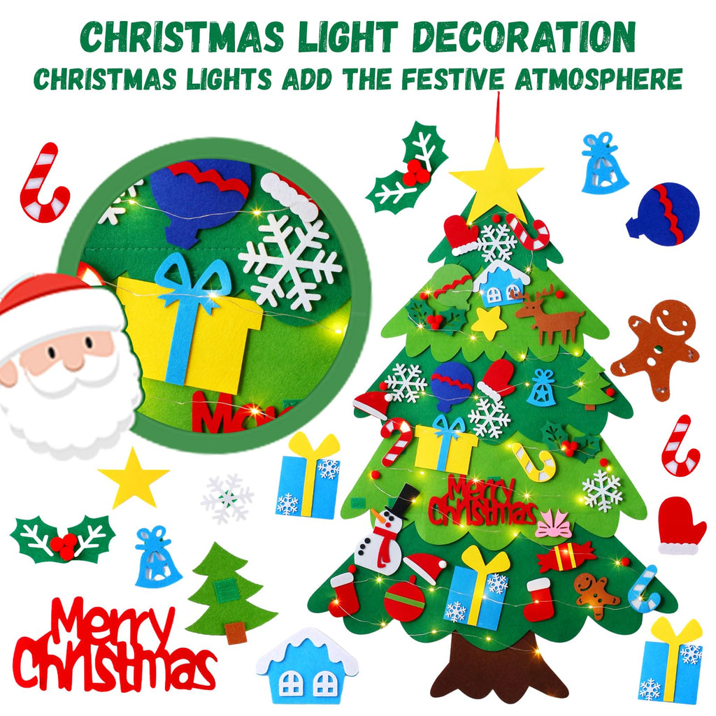 Felt Christmas Tree with 34 Ornaments V8236