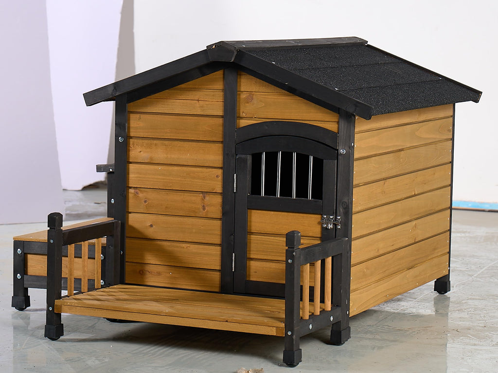 Large Wooden 2-Tier Rabbit Cage with Waterproof Roof T671392