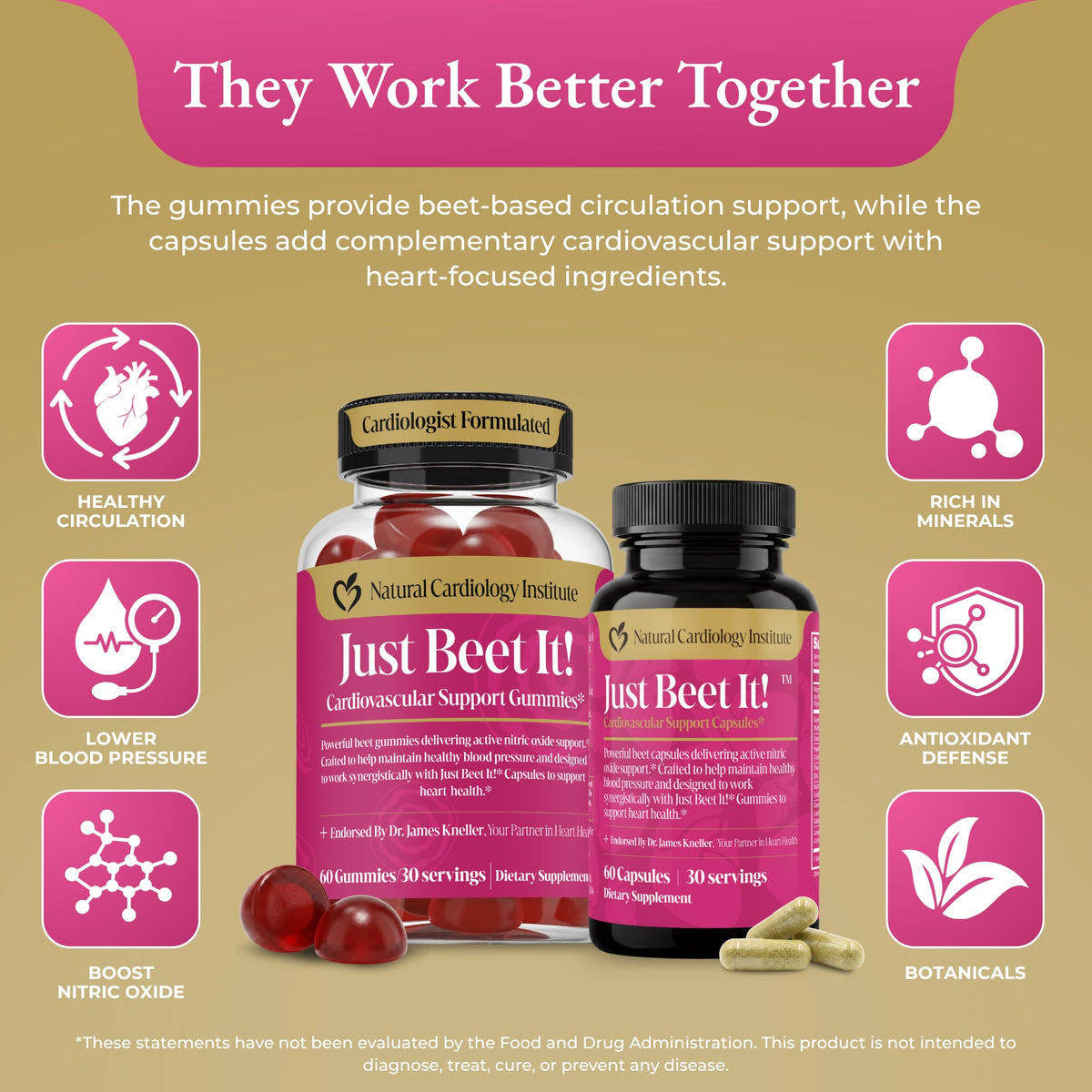 Beet Gummies & Heart Health Capsules Bundle, 60 Count Each G508
