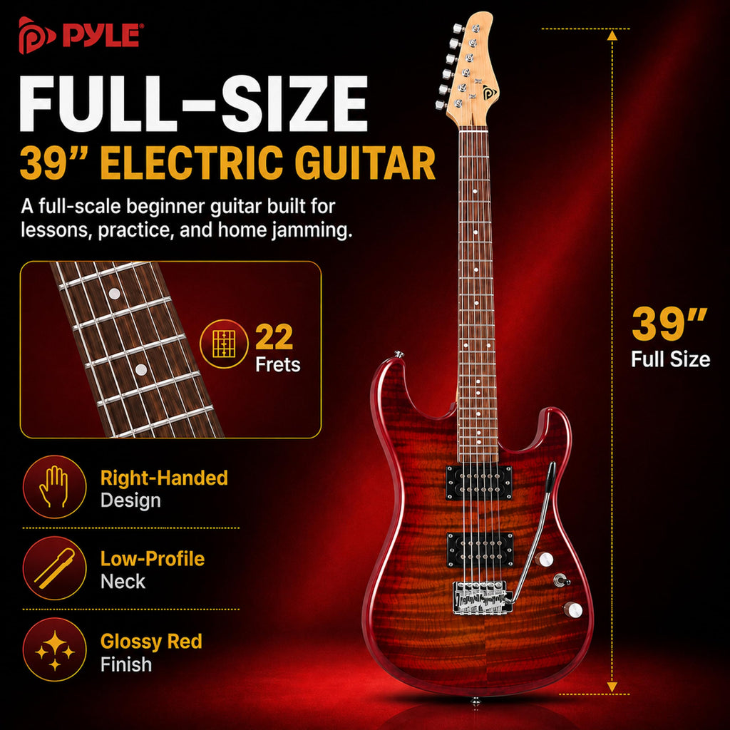 Red Full Size Electric Guitar Kit with Amp I908849
