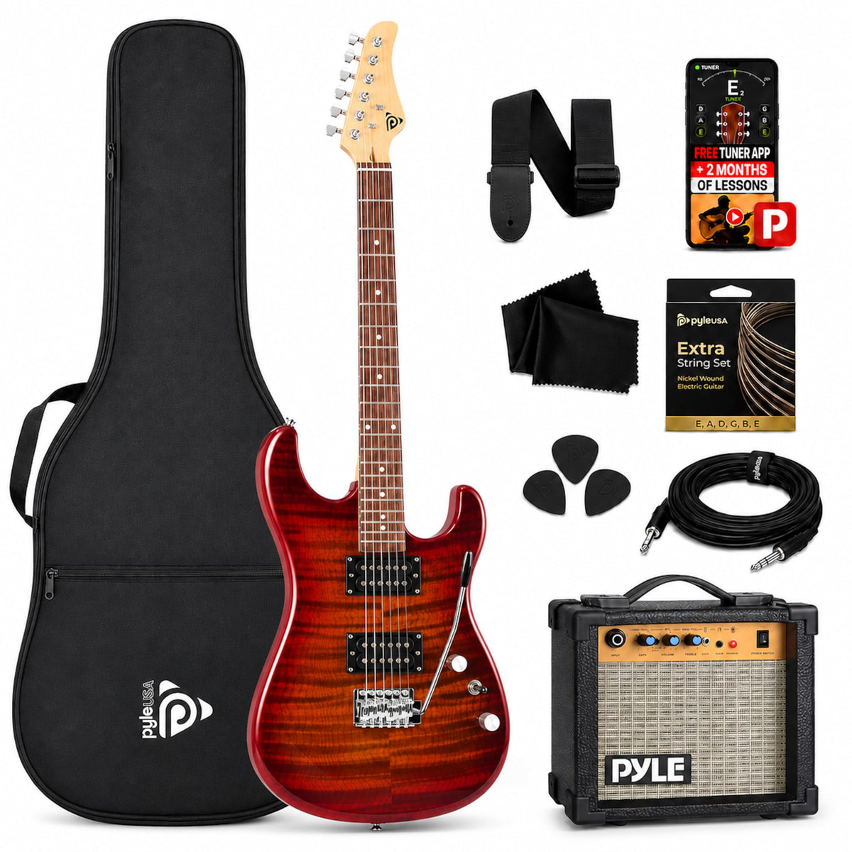 Red Full Size Electric Guitar Kit with Amp I908849