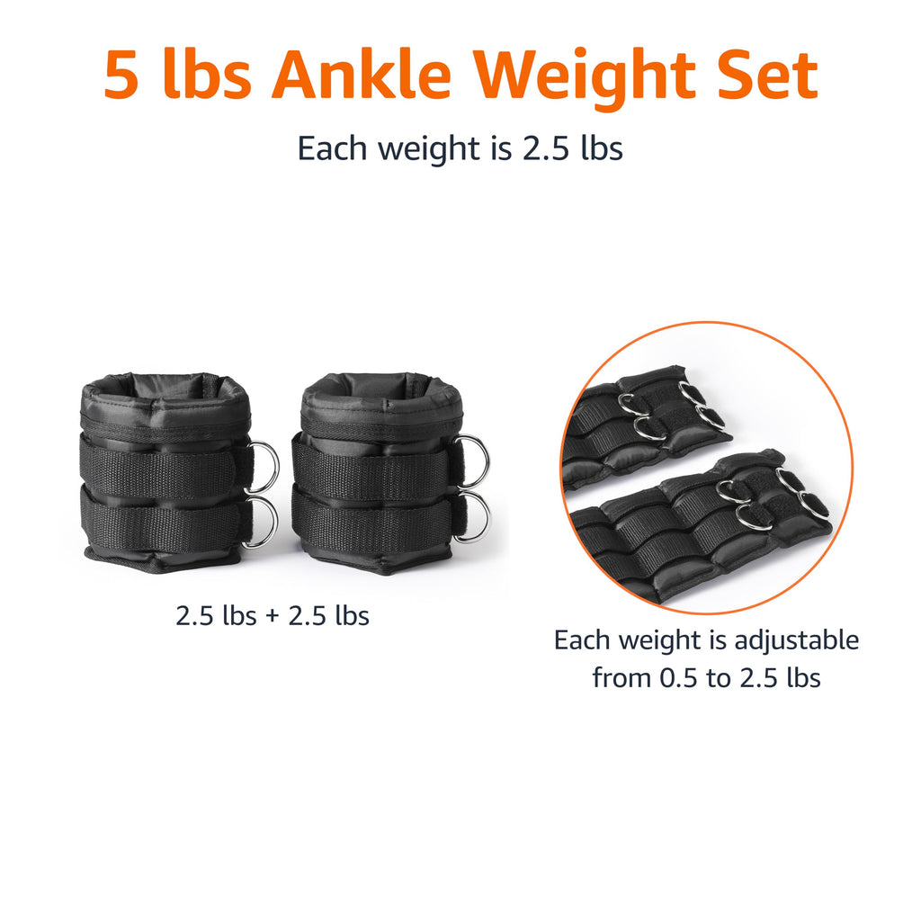 Adjustable Ankle Weights, Black U520