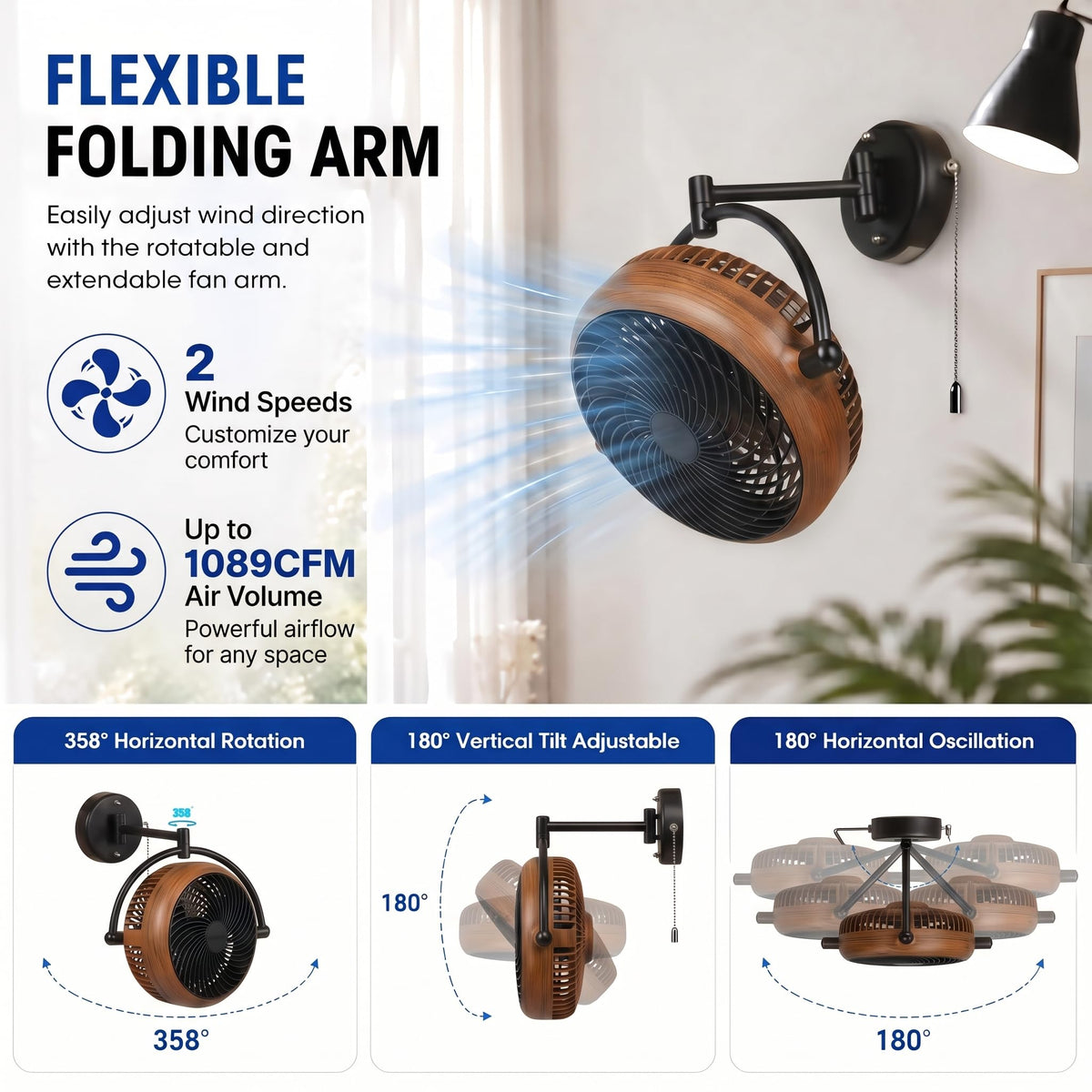 10 Inch Oscillating Wall Mount Fan K953