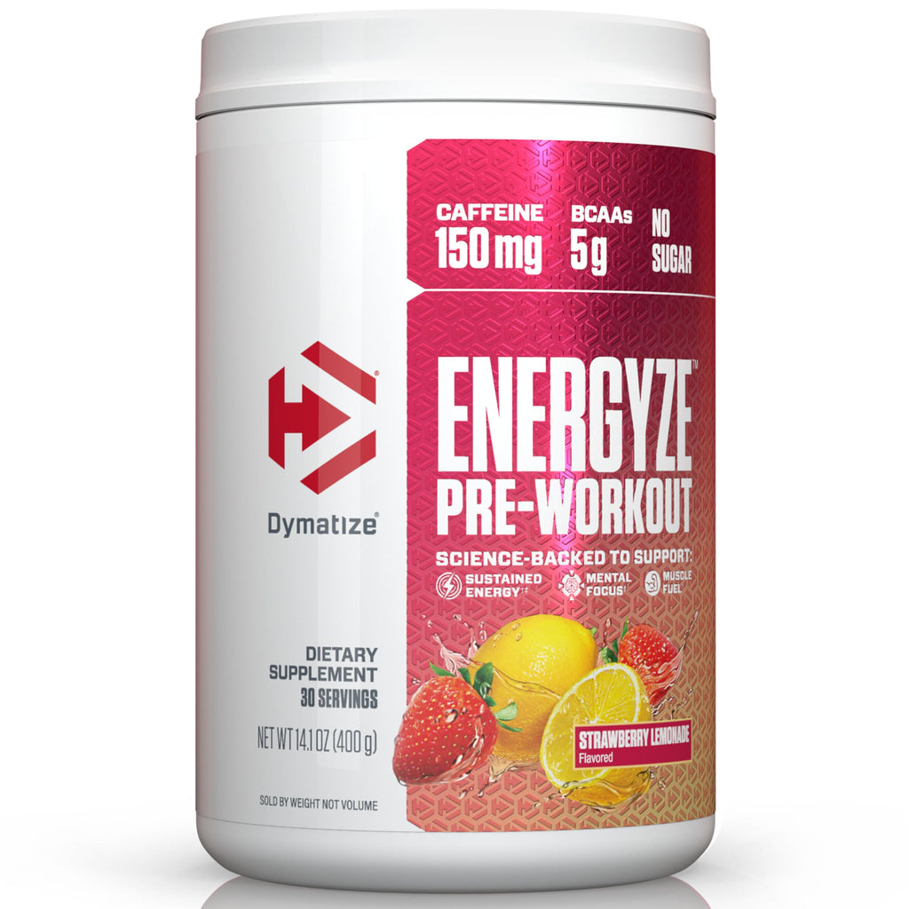 Pre Workout Powder Strawberry Lemonade 150mg Caffeine 5g BCAAs 30 Servings C555