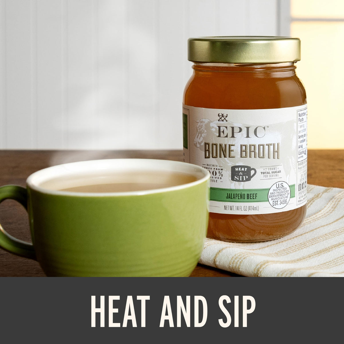 Beef Jalapeno Sea Salt Bone Broth 14 fl oz Pack of 6 Z9527