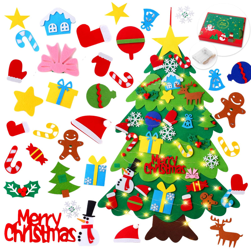 Felt Christmas Tree with 34 Ornaments V8236