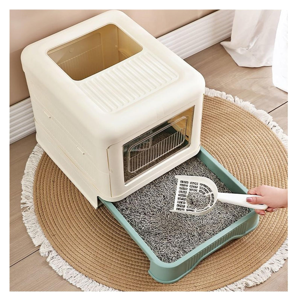 Fully Enclosed Cat Litter Box with Lid and Drawer F89308