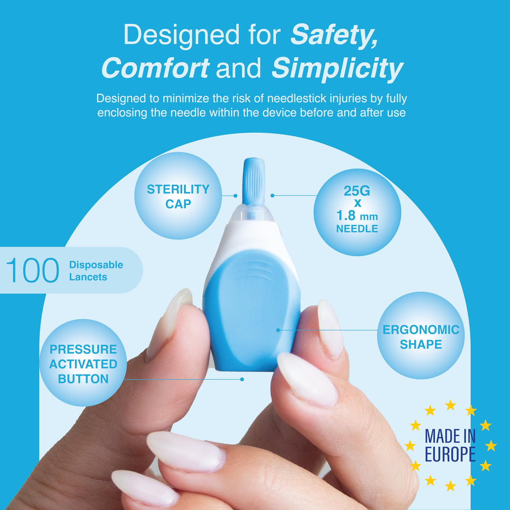 Diabetes Care Bundle: Safety Lancet 25G & Pen Needles 32G, 100ct Each F419795
