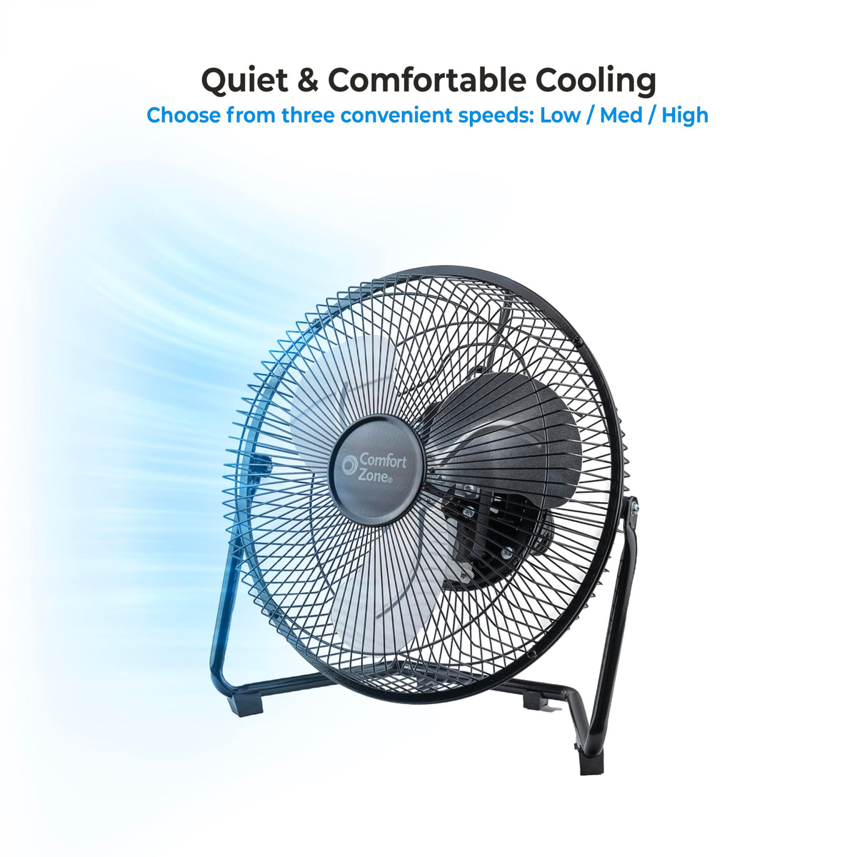 9 inch 3 Speed Metal Floor or Table Fan with Carry Handle W35465