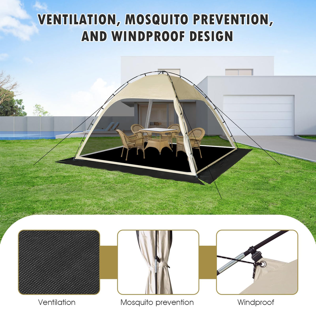 10'x10' Screen Tent with Removable Floor and Mosquito Netting A3518