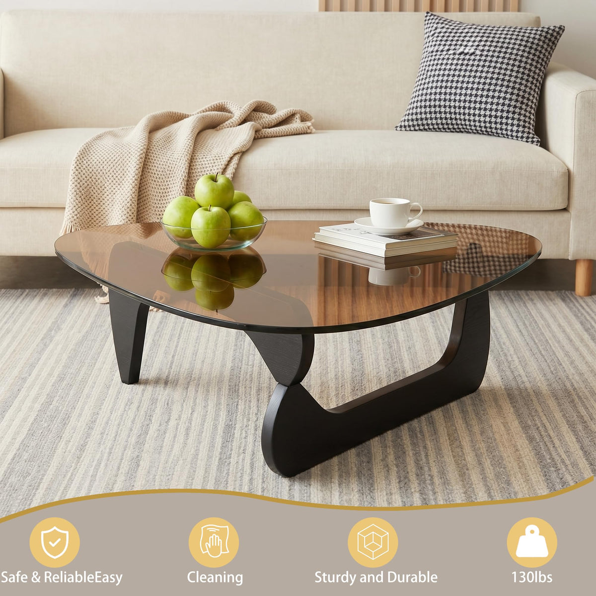 32" Black Tempered Glass Coffee Table P45079