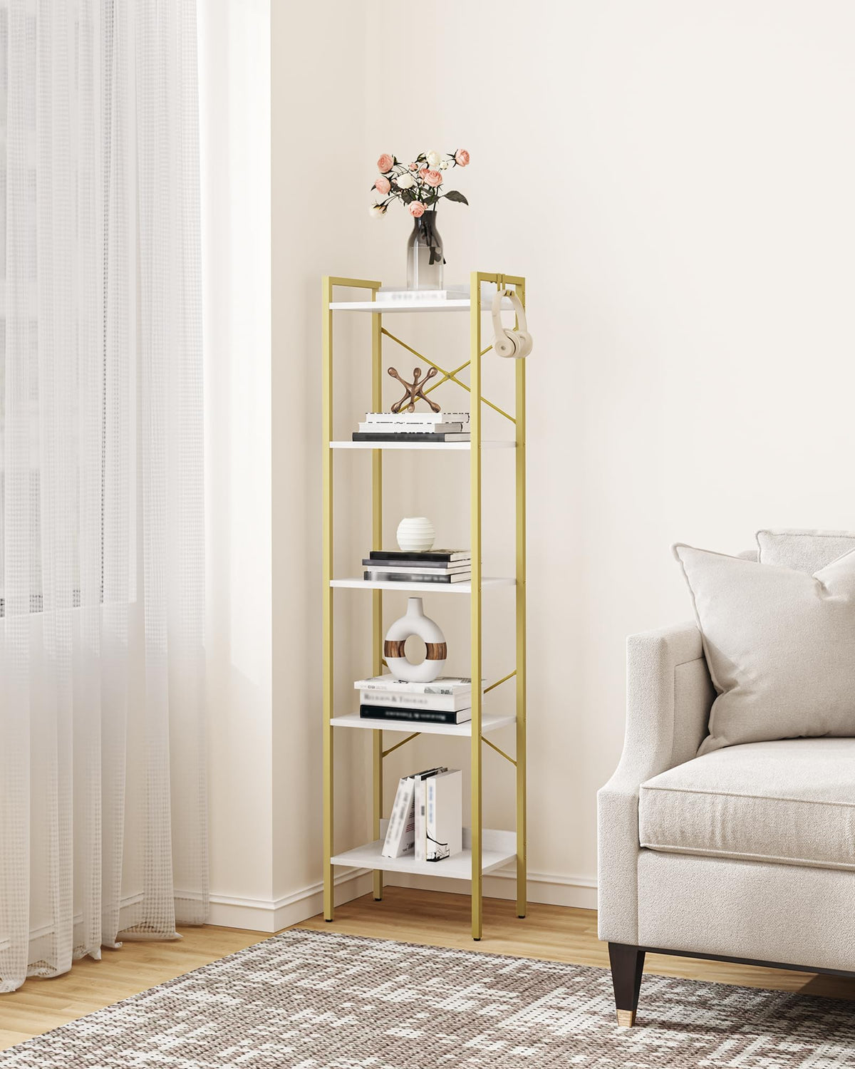 Bookshelf with 2 Hooks P8338