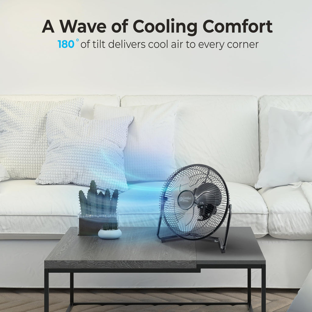 9 inch 3 Speed Metal Floor or Table Fan with Carry Handle W35465