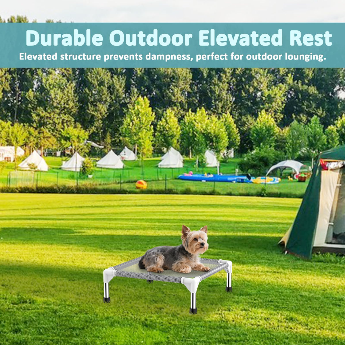Lightweight Elevated Dog Bed with Cooling Fabric V77856