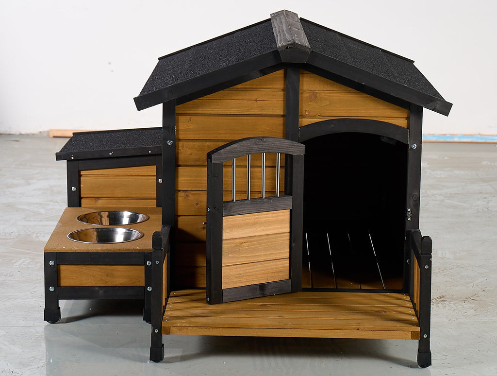 Large Wooden 2-Tier Rabbit Cage with Waterproof Roof T671392