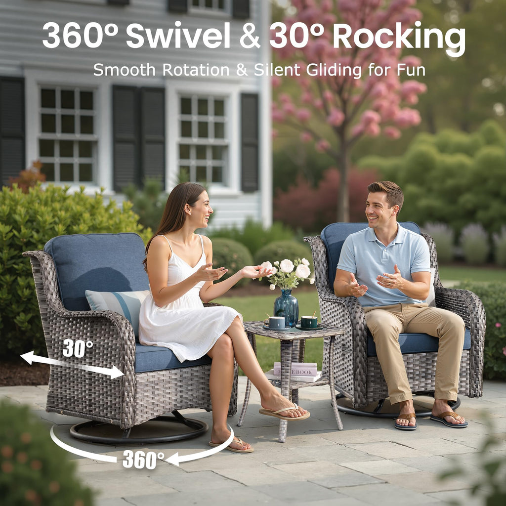 5 PCS Wicker Patio Furniture Set with Fire Pit Table X54926