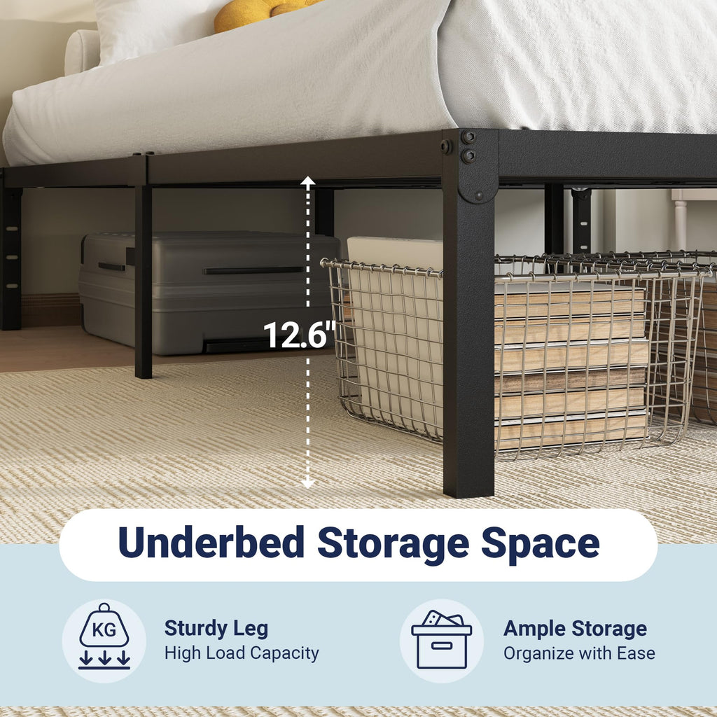 Queen 14 inch Metal Bed Frame with Storage Space B416004
