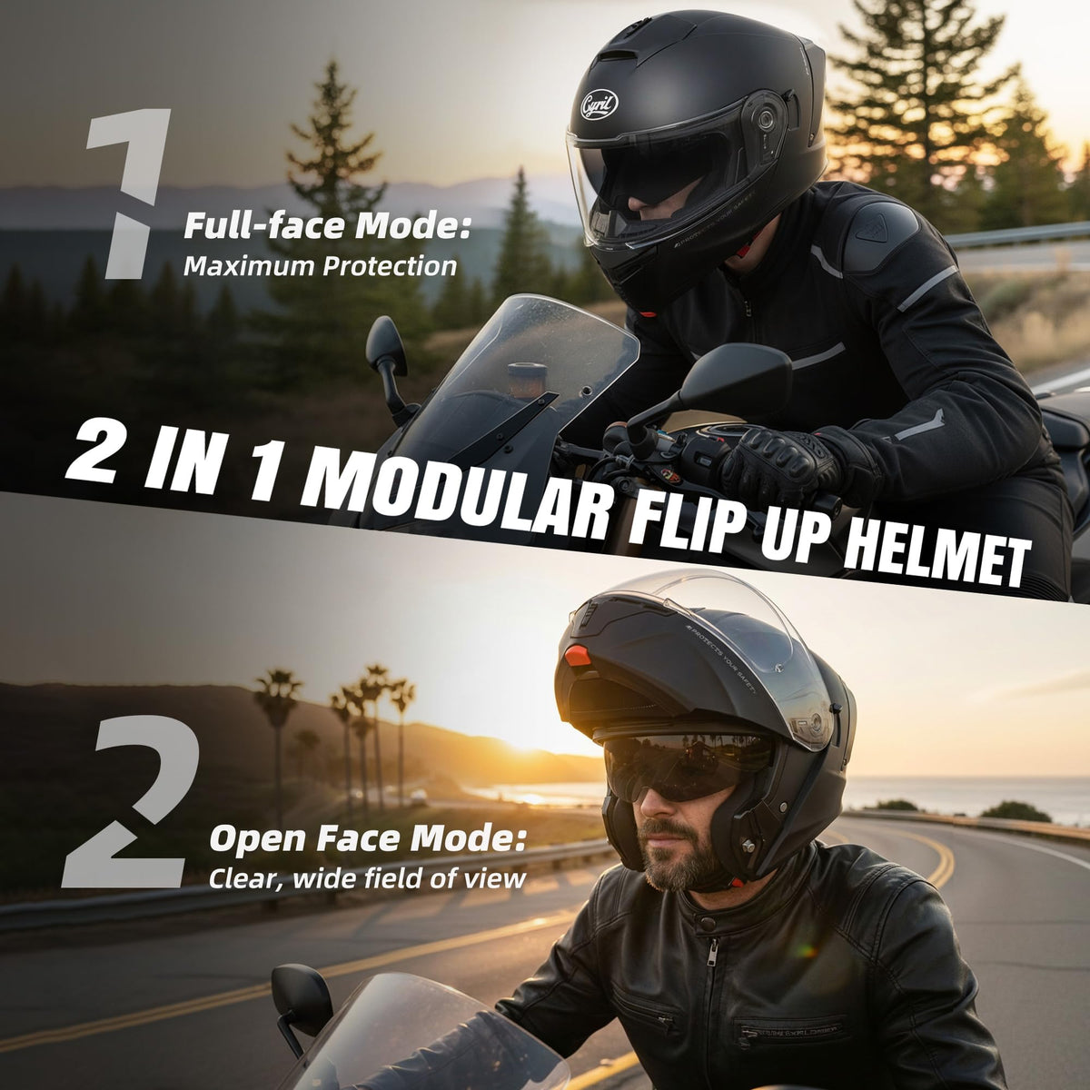 Modular Motorcycle Helmet DOT Approved B535374