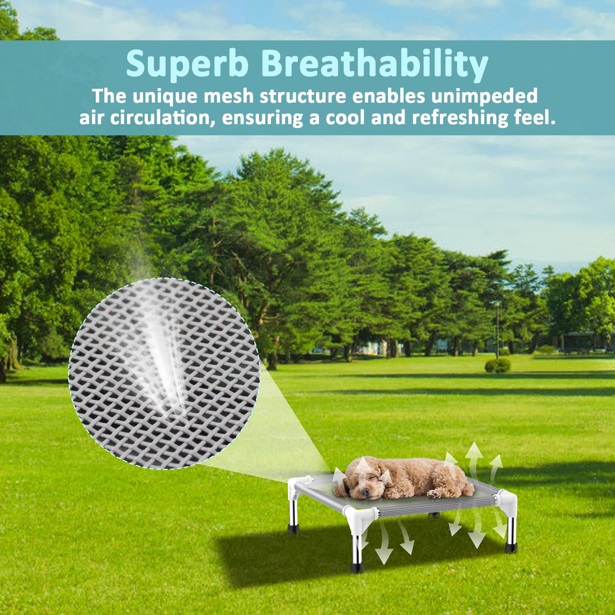 Lightweight Elevated Dog Bed with Cooling Fabric V77856