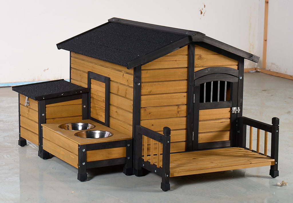 Large Wooden 2-Tier Rabbit Cage with Waterproof Roof T671392