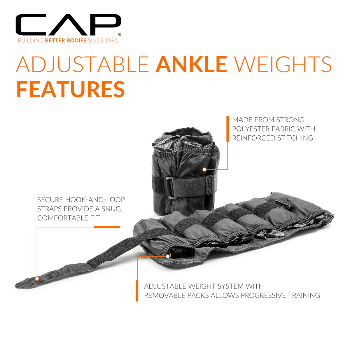 Adjustable Ankle Weights 10-20lb Pair Black P338350