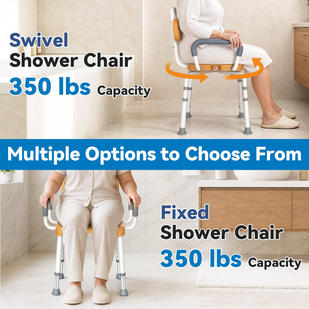 Swivel Shower Chair with Removable Arms & Back G359