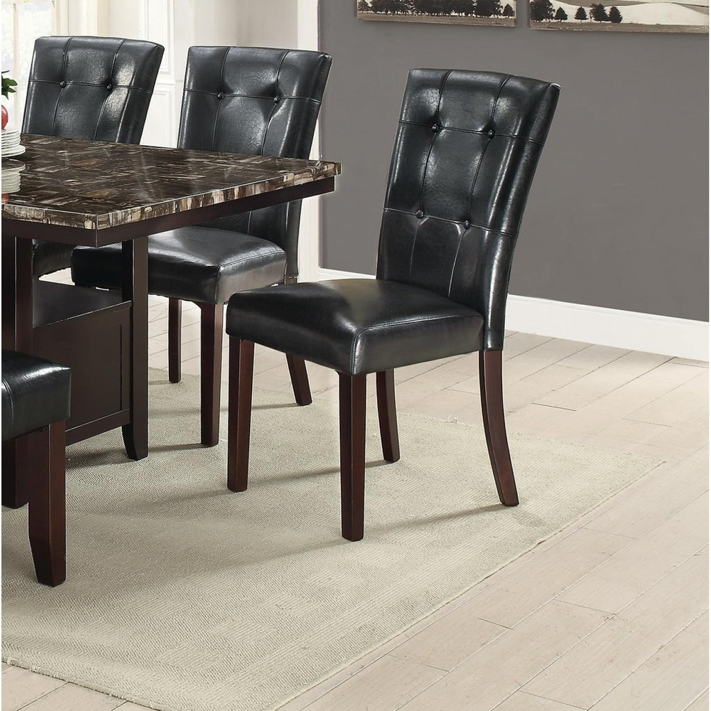 Black Faux Leather Parson Chairs Set of 2 H760897