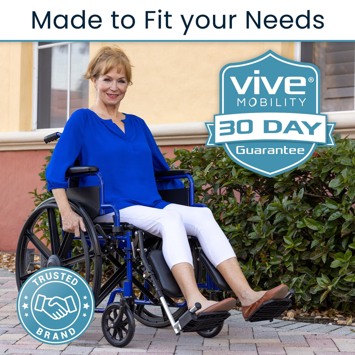 Elevating Wheelchair Footrests with Padded Calf Pads (2 Pack) S927