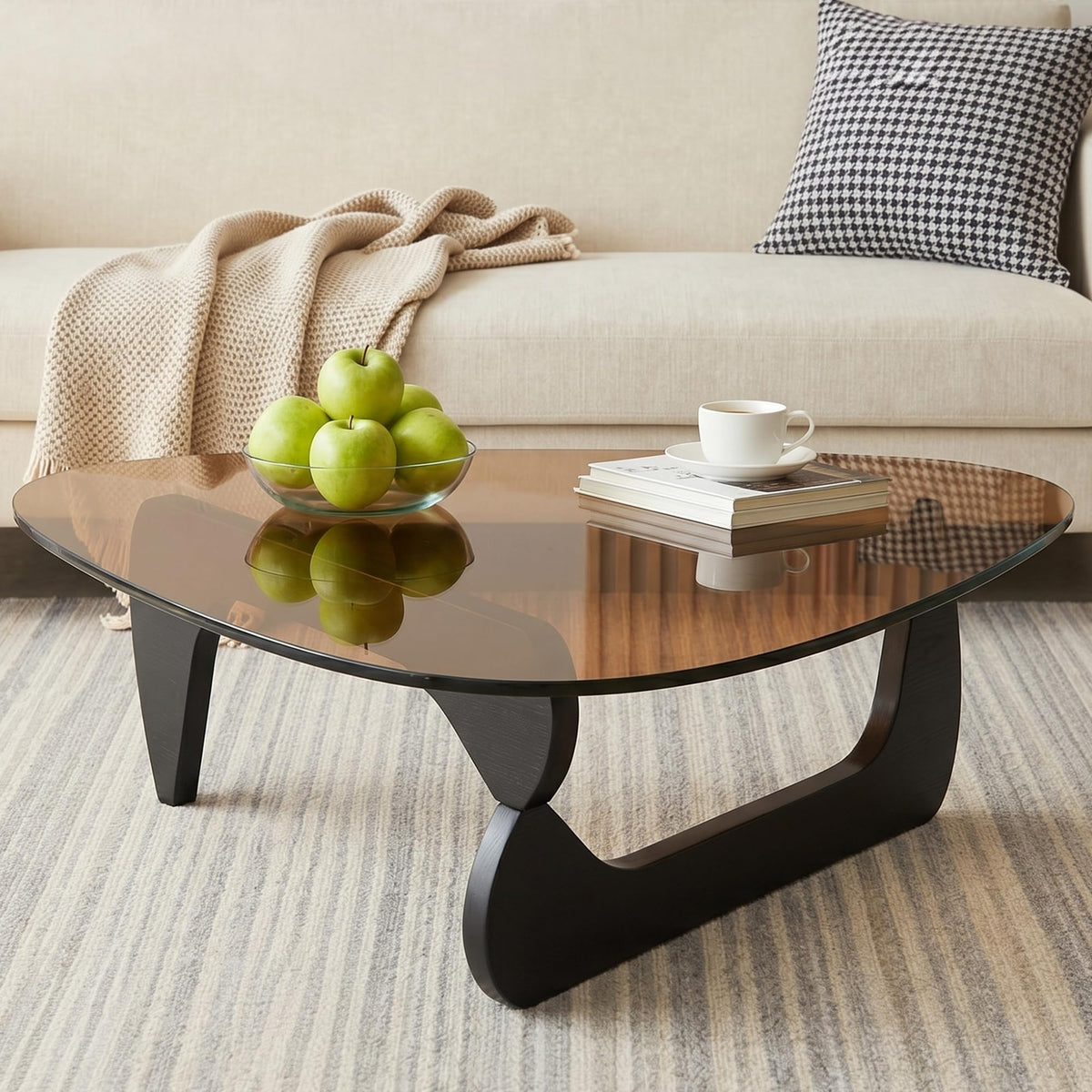 32" Black Tempered Glass Coffee Table P45079