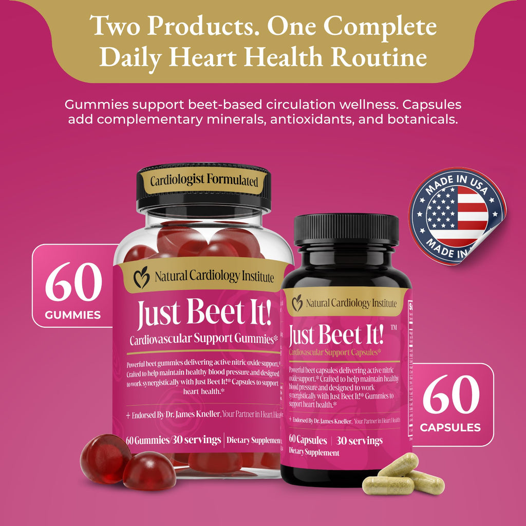 Beet Gummies & Heart Health Capsules Bundle, 60 Count Each G508