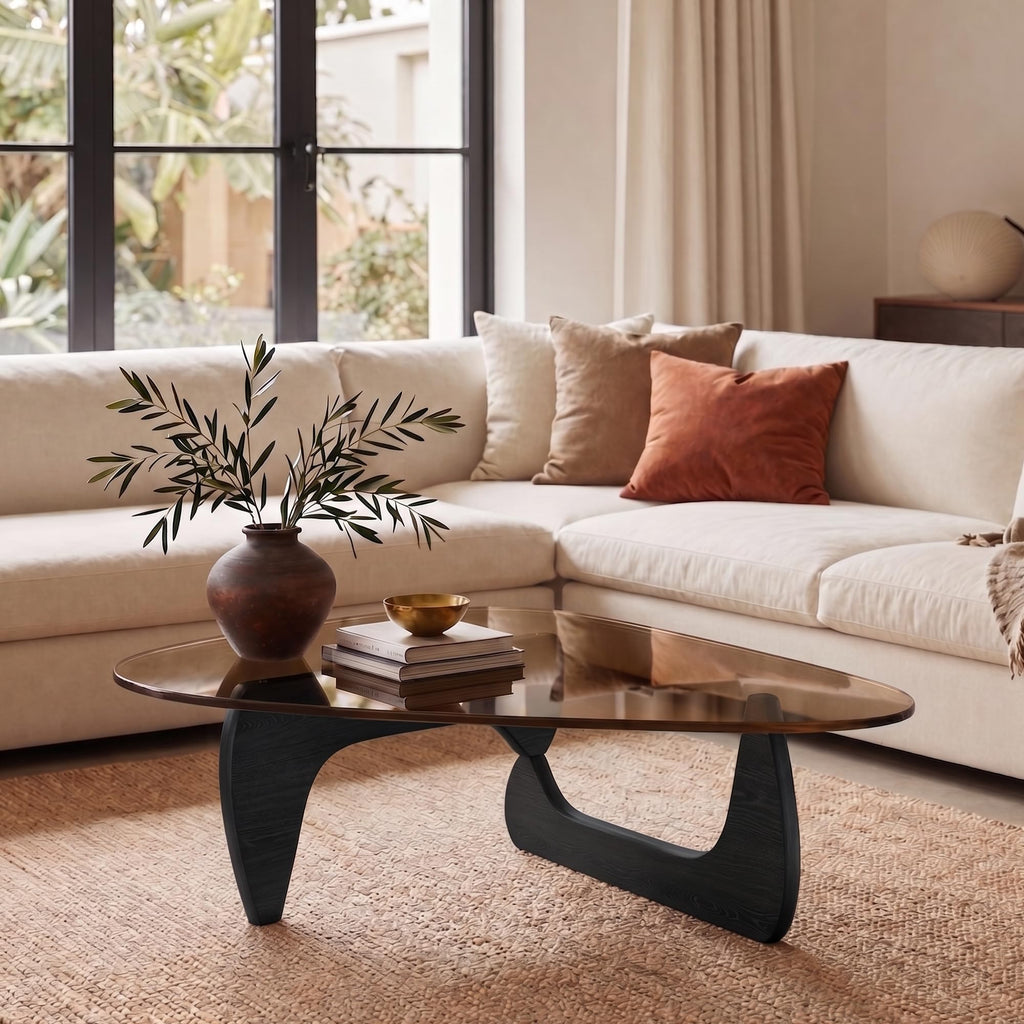32" Black Tempered Glass Coffee Table P45079