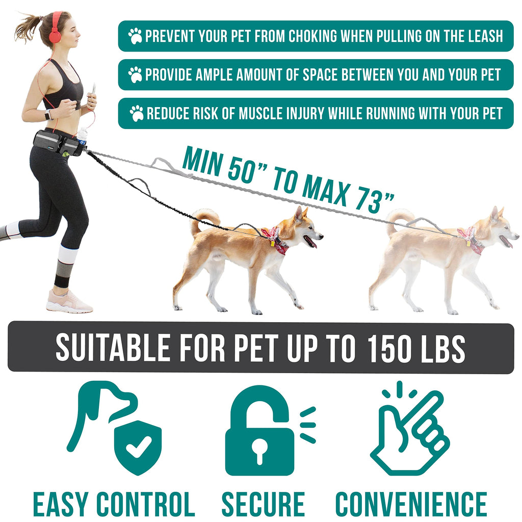 Hands Free Dog Leash with Waist Belt Bag I297817
