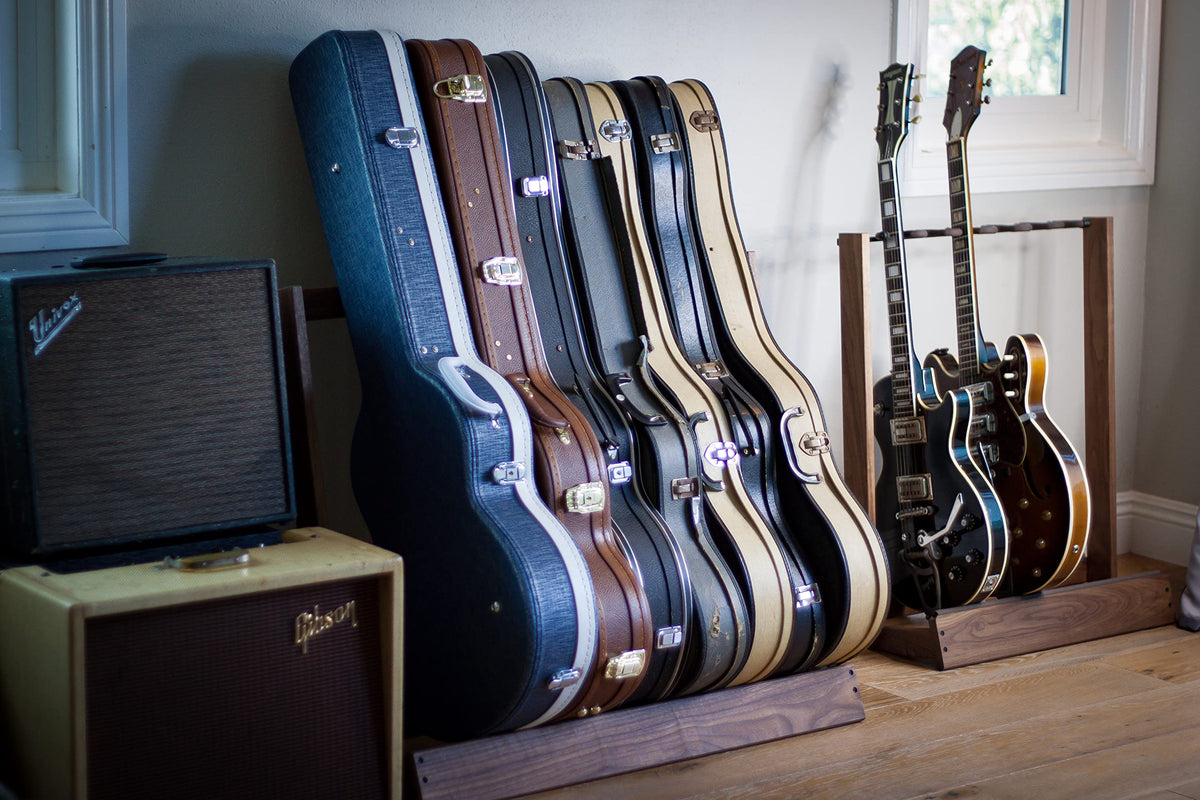 Folding Hardwood Guitar Case Rack Z9625