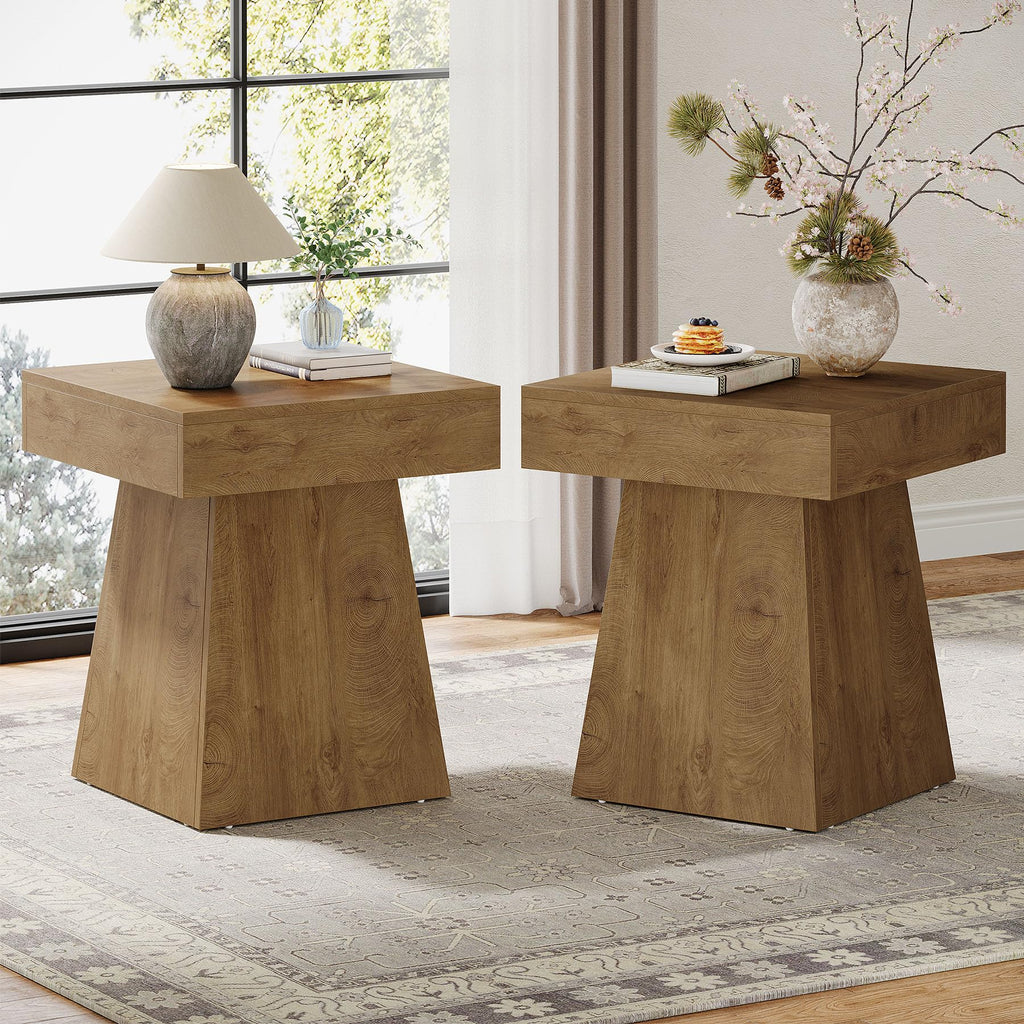 Small End Table Set of 2 Light Brown F89090