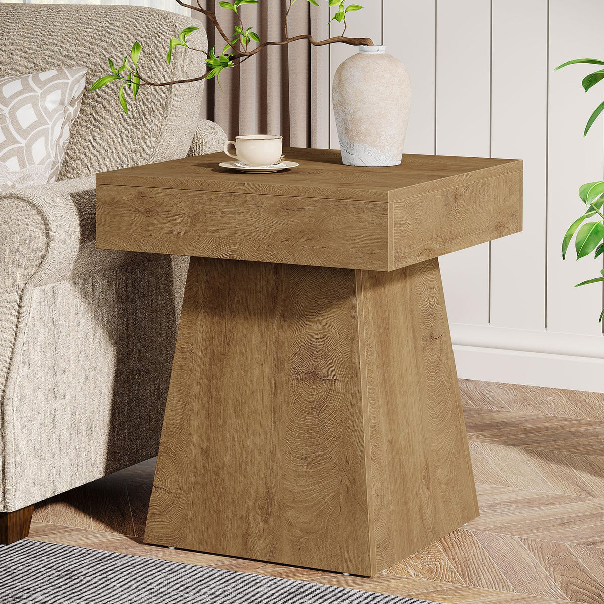 Small End Table Set of 2 Light Brown F89090