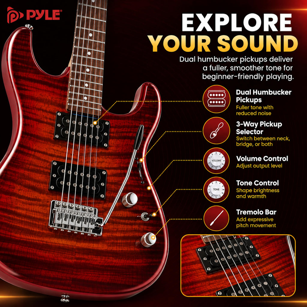 Red Full Size Electric Guitar Kit with Amp I908849