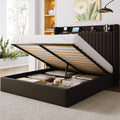 Full Lift Up Storage Hydraulic Bed Frame Black H802