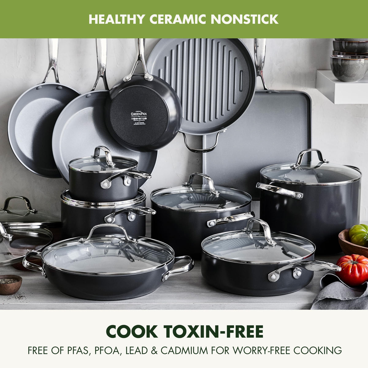 22 Piece Ceramic Nonstick Cookware Set Z927
