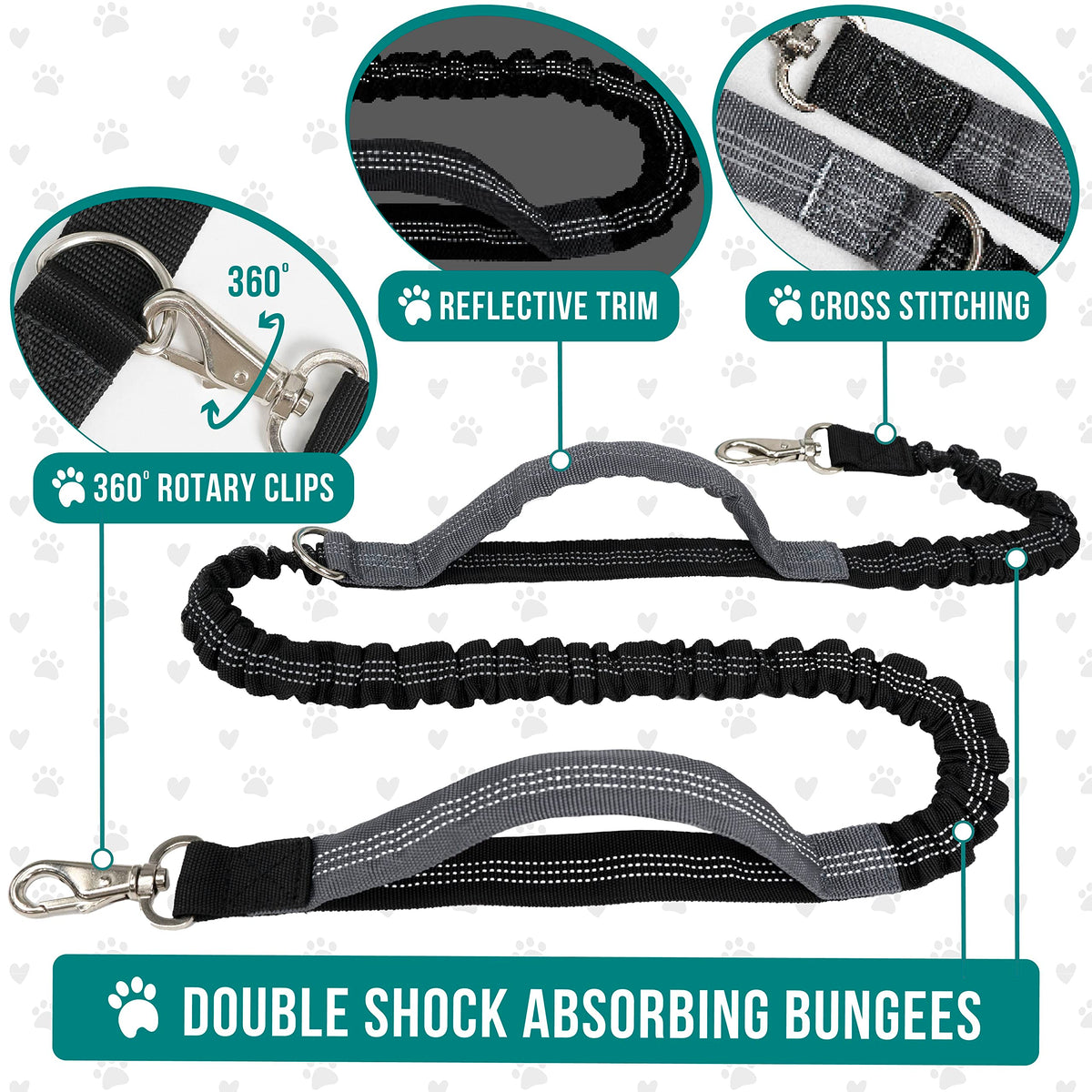 Hands Free Dog Leash with Waist Belt Bag I297817
