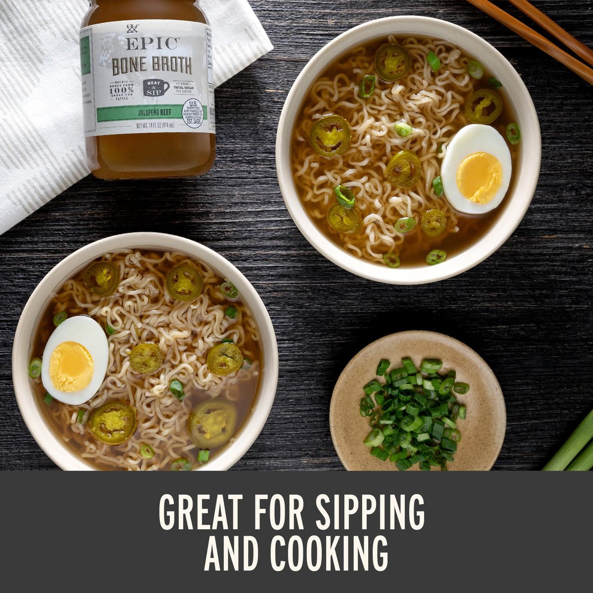 Beef Jalapeno Sea Salt Bone Broth 14 fl oz Pack of 6 Z9527