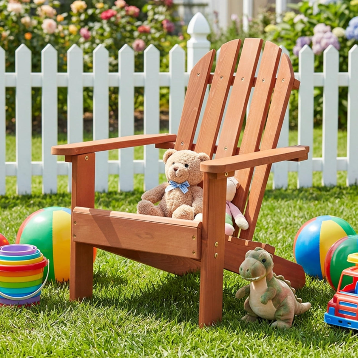 Kids Outdoor Wooden Adirondack Chair V71494