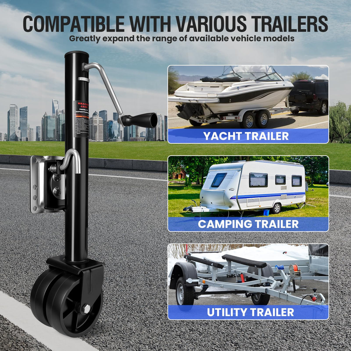 2000 lbs Dual Wheel Trailer Jack P9960