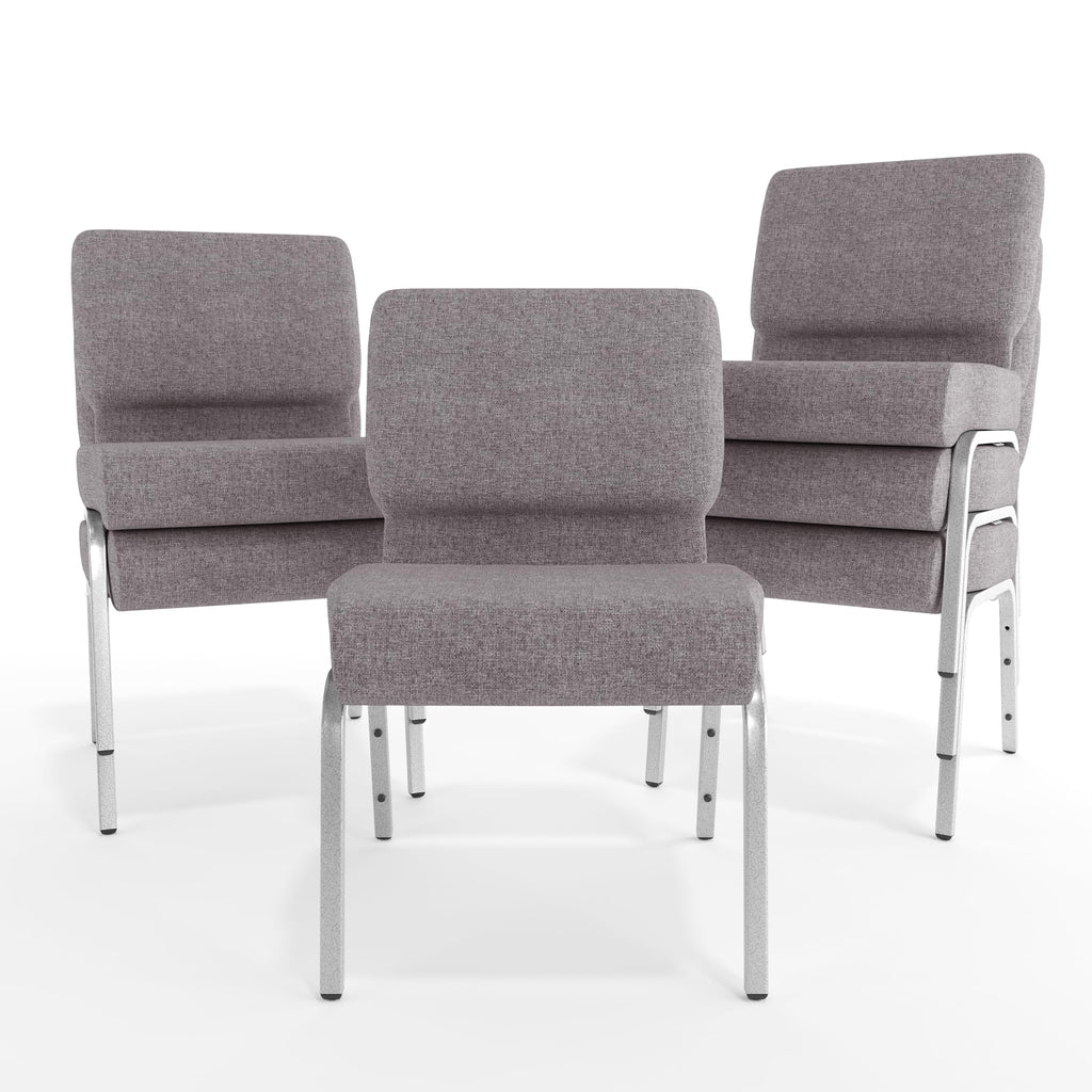 Gray 21" W Stacking Church Chair 4-Pack J462223